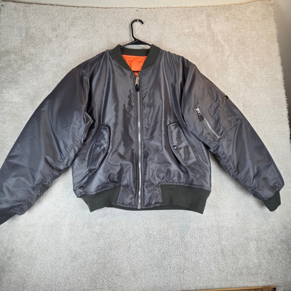 Rothco MA-1 Flight Jacket Mens Medium Green Reversible Bomber MIL-J-6141